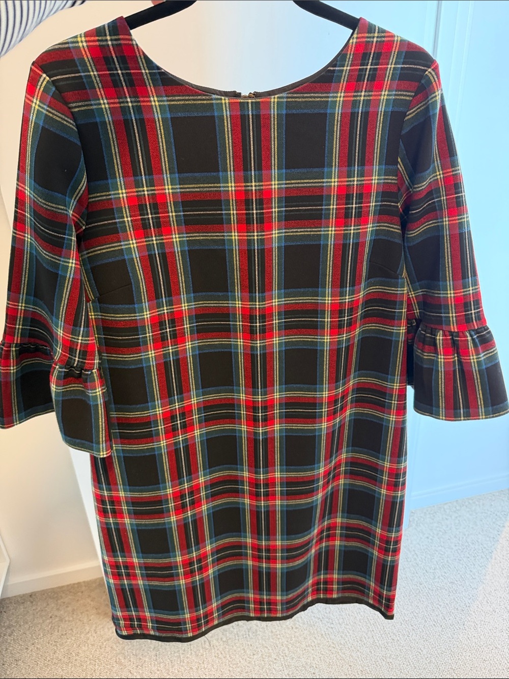 Vineyard Vines - Black Plaid Shift Dress with Red & Green Tartan - size 8